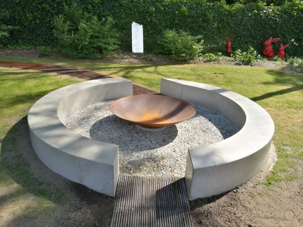Cortenstalen vuurschaal in origineel CORTEN‑A staal voor tuin en terras
